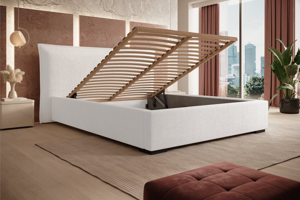 Luxusbetten24 Polsterbett Designer Polsterbett Namino Bouclé, günstig online kaufen