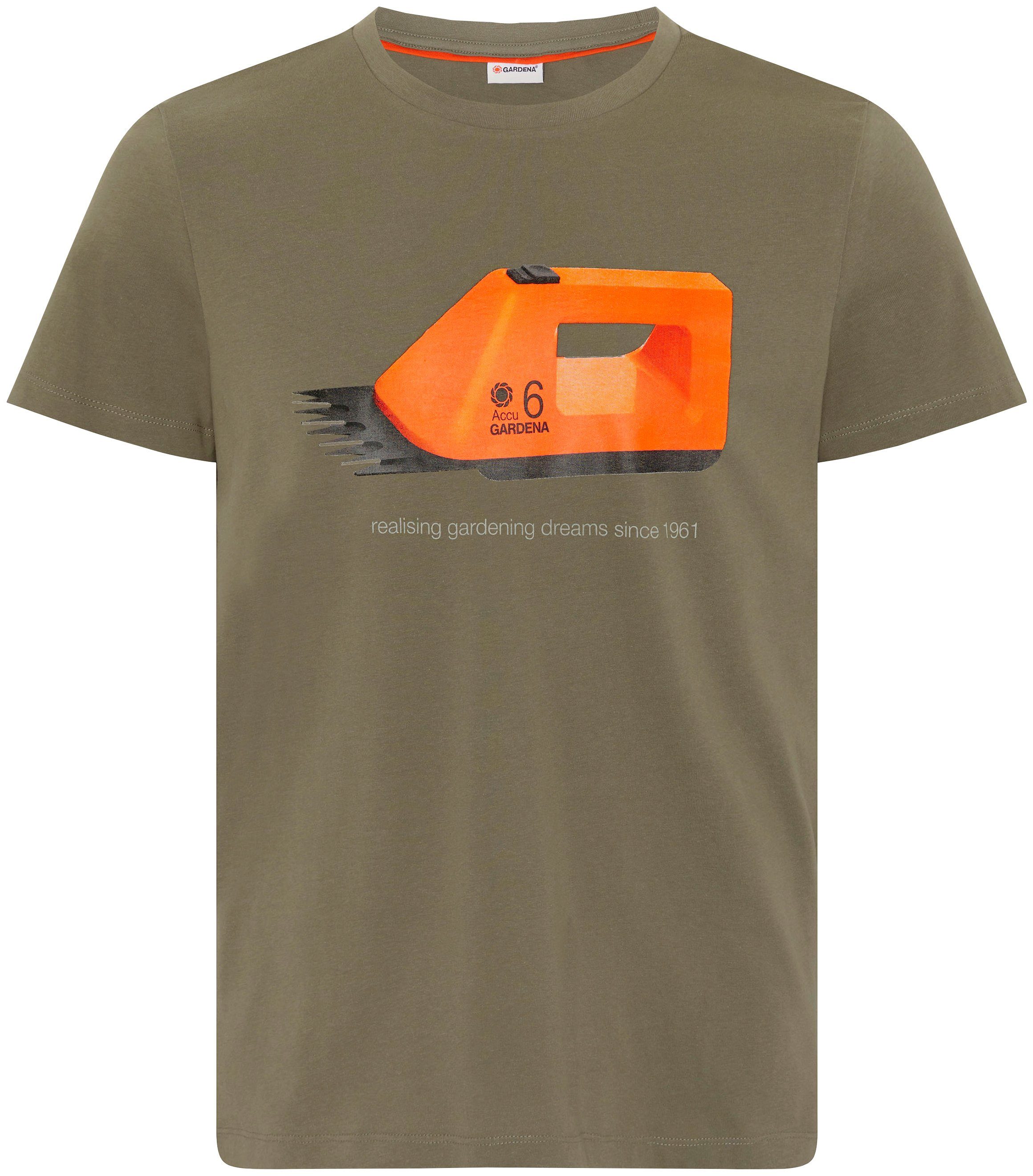 GARDENA T-Shirt Dusty Olive mit Aufdruck