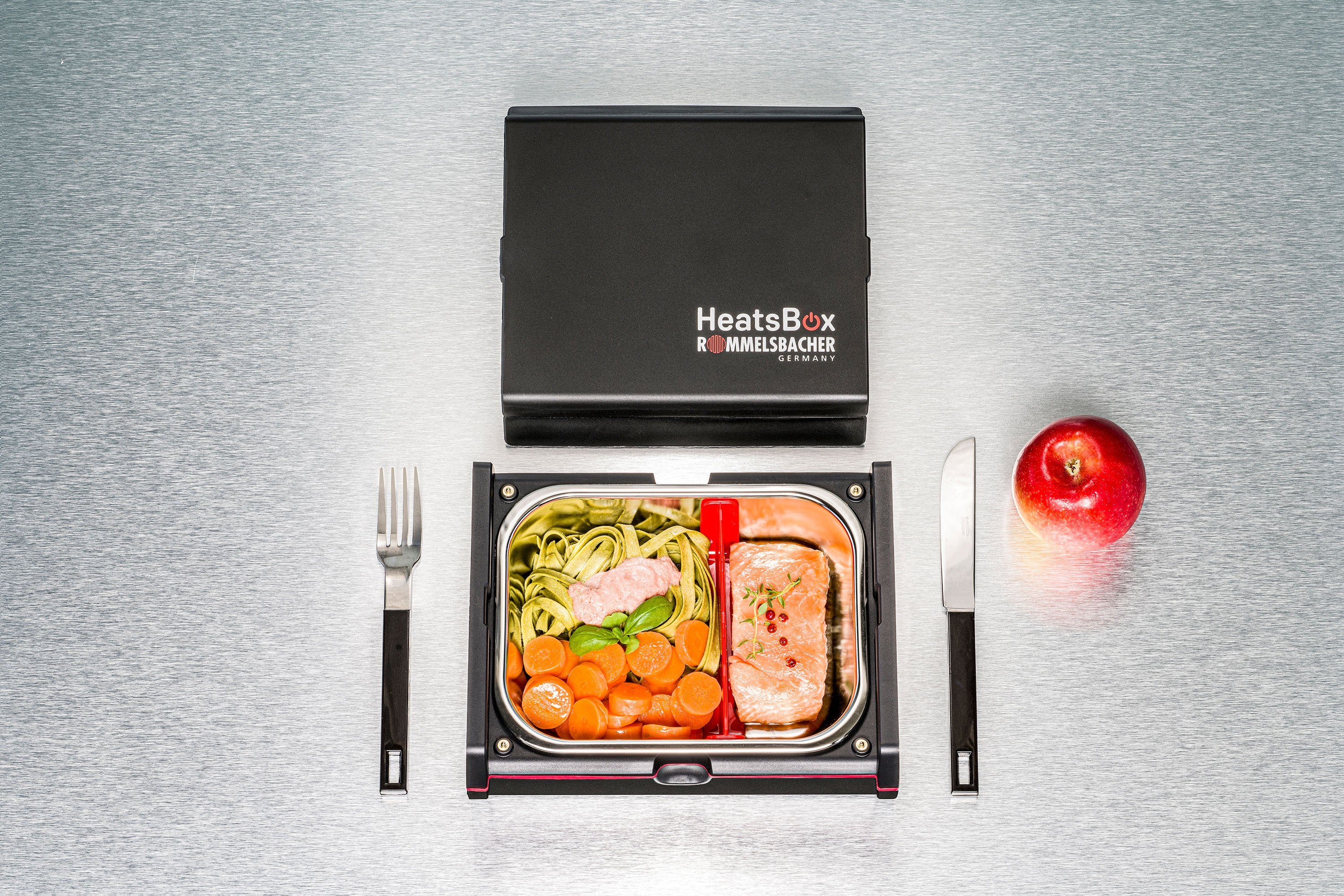 (1-tlg), Rommelsbacher & integrierte Erwärmen von oben Edelstahl, 100, 2 Lunchbox HB Elektrische für HEATSBOX® Flächenheizungen unten