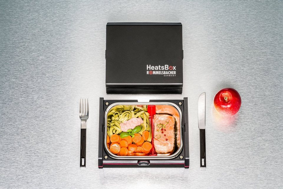 Rommelsbacher Elektrische Lunchbox HEATSBOX® HB 100, Edelstahl, (1-tlg), 2  integrierte Flächenheizungen für Erwärmen von oben & unten