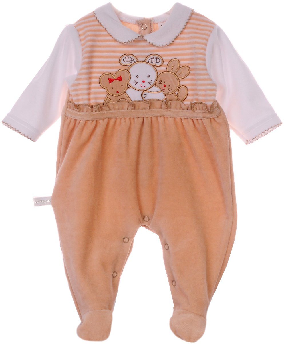 La Bortini Strampler Strampler Baby Overall für Neugeborene 44 50 56 62 68 Schlafoverall kuschelig weich, warm, 44 50 56 62 68