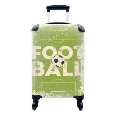 MuchoWow Handgepäckkoffer Zitate - Fußball - Sport - Vintage, 4 Rollen, Reisetasche mit rollen, Handgepäck für Ferien, Trolley, Reisekoffer