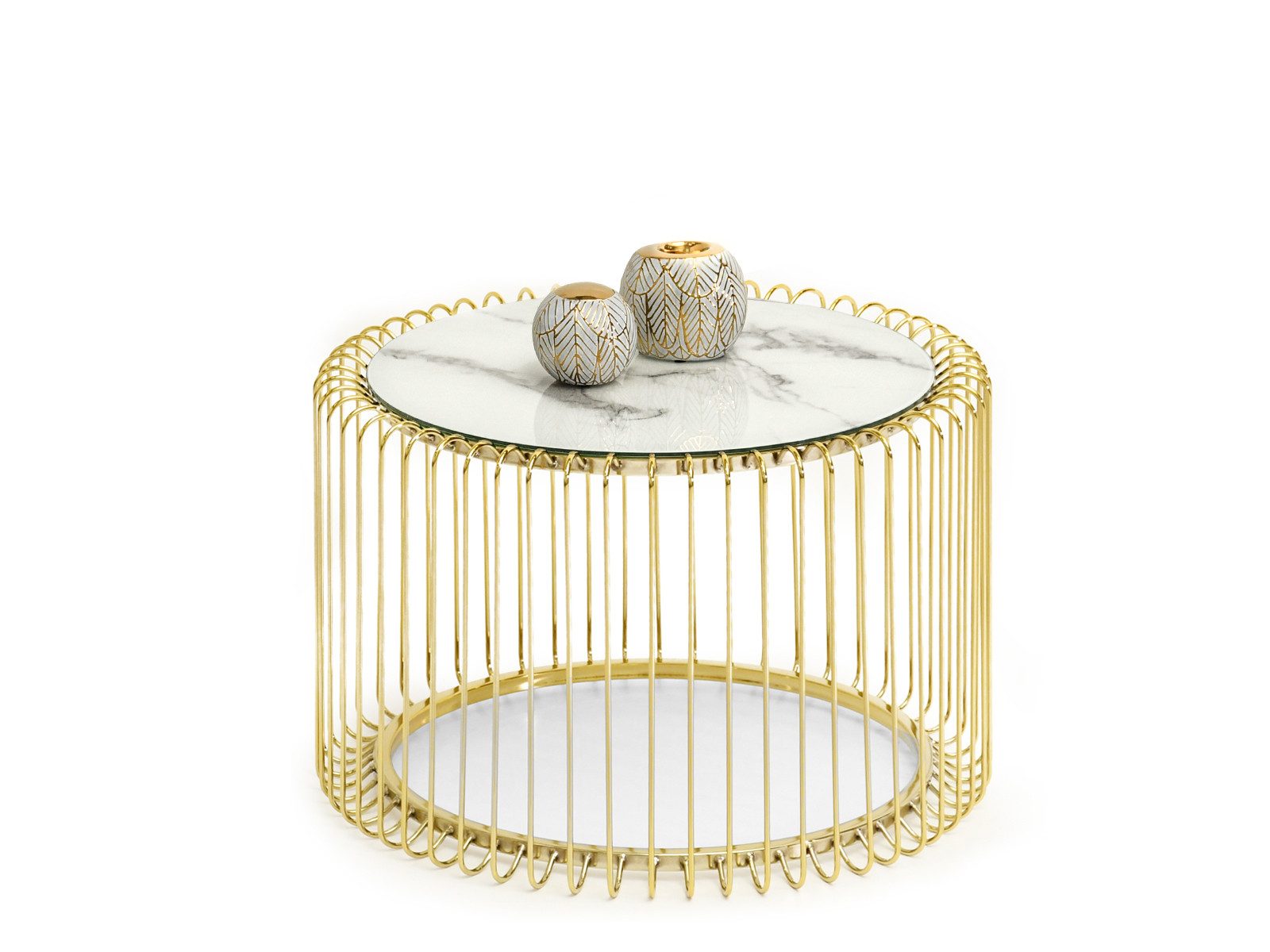 Couchtisch NAVS M durchbrochenes Gestell, Glamour design, Tischplatte aus Glas