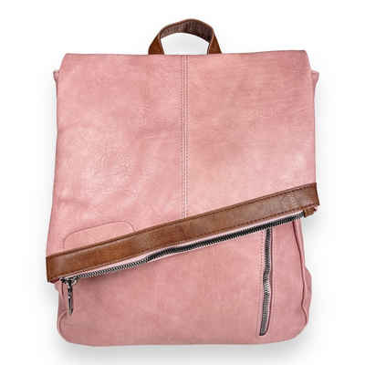 Taschen4life Rucksack 2in1 Rucksack & Umhängetasche in Einem 9200-17, Damen Rucksacktasche, viele Fächer, schnell umbaubar