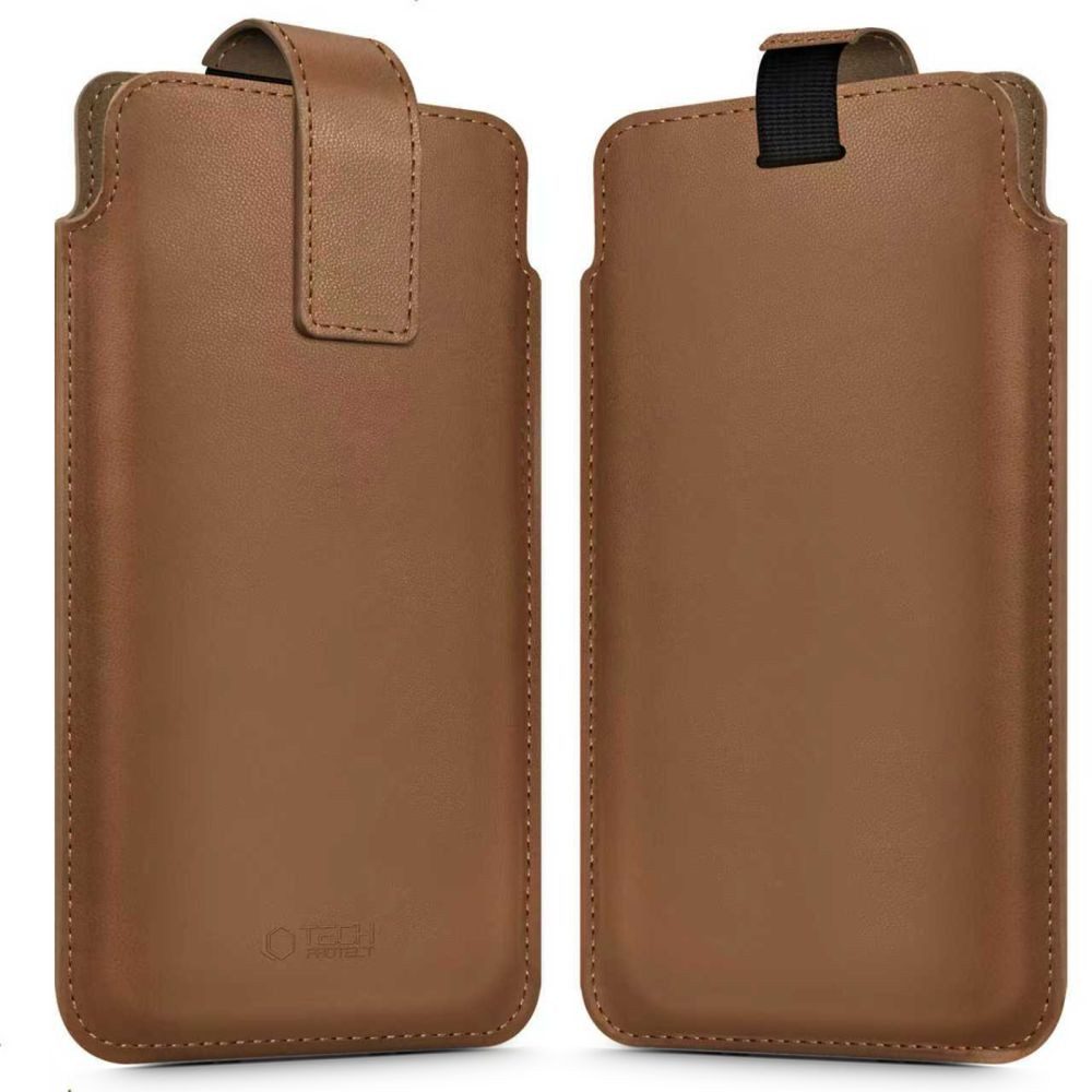 TECH PROTECT Handytasche Schutzhülle Einschubtasche Smartphonetasche (Spar-Set, 1-tlg., 17 x 10 cm elegant), Magnetverschluss, Kunstleder, weich gefüttert