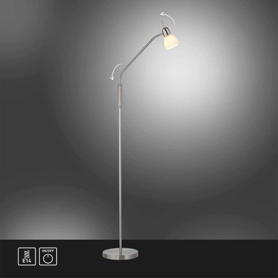 LeuchtenDirekt Stehlampe LED Stehleuchte KARO E14, 1xE14/40W, mit  Kippschalter, Wohnzimmer Büro Schlafzimmer Flur