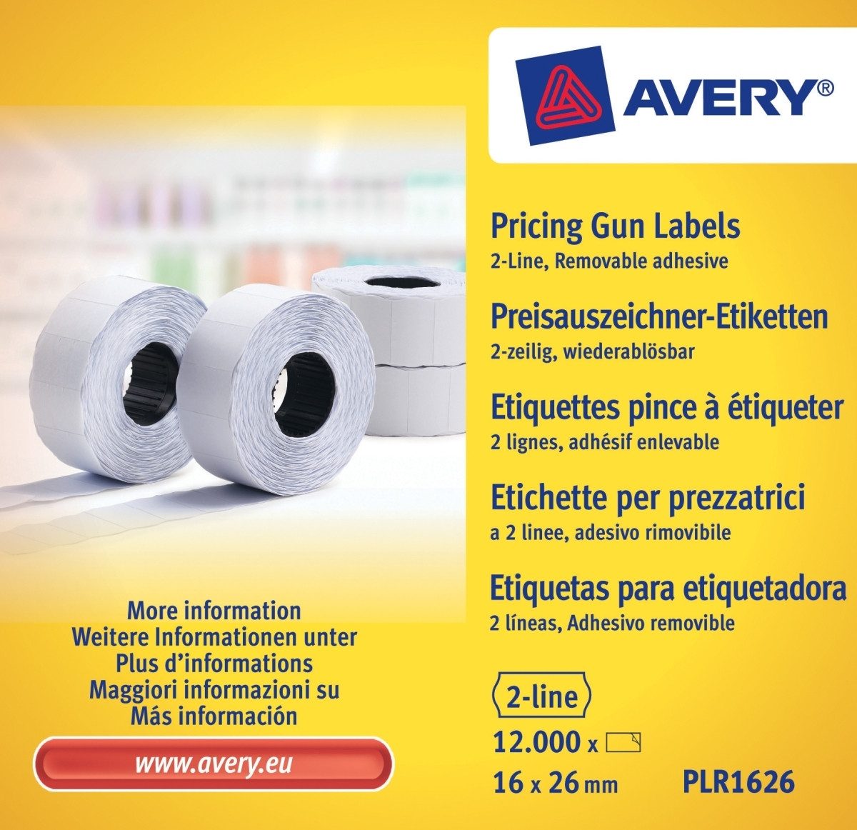Avery Zweckform Etiketten Handauszeichner-Etiketten 2-zeilig wiederablösbar weiß 26x16mm 10x1200