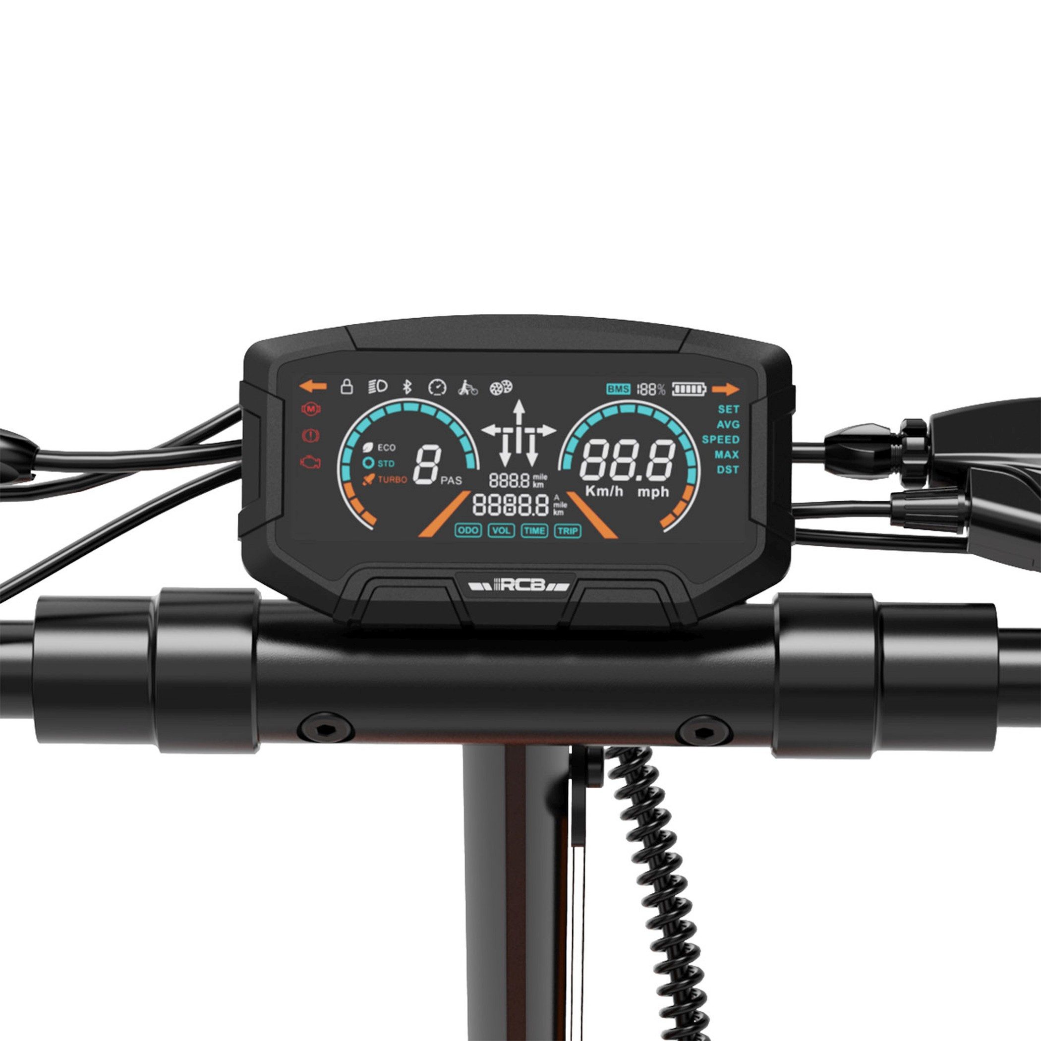 RCB E-Scooter D7 Ultra mit Straßenzulassung NFC Blinker App bis 100km Reichweite, 500 W, 20 km/h, 1600 W Peakleistung, bis 150 kg Gesamtmasse