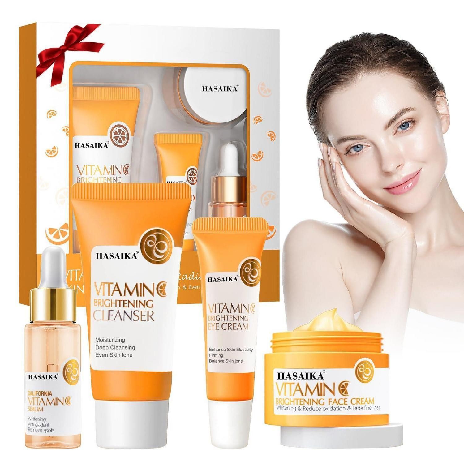 LuxusKollektion Pflege-Geschenkset Vitamin C Hautpflege Set 4tlg Aufhellend
