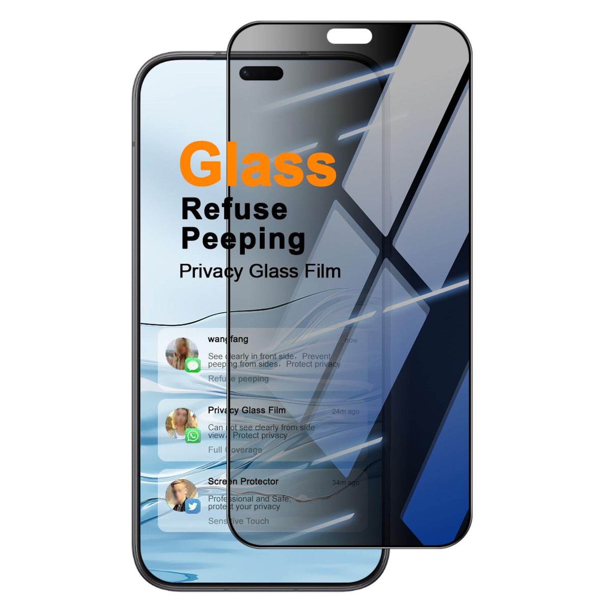 Wigento Displayschutzglas Privacy 1x für Honor 600 Lite Display 9H Hartglas Blickschutz für Honor 600 Lite, Privacy Display Schutz Glas