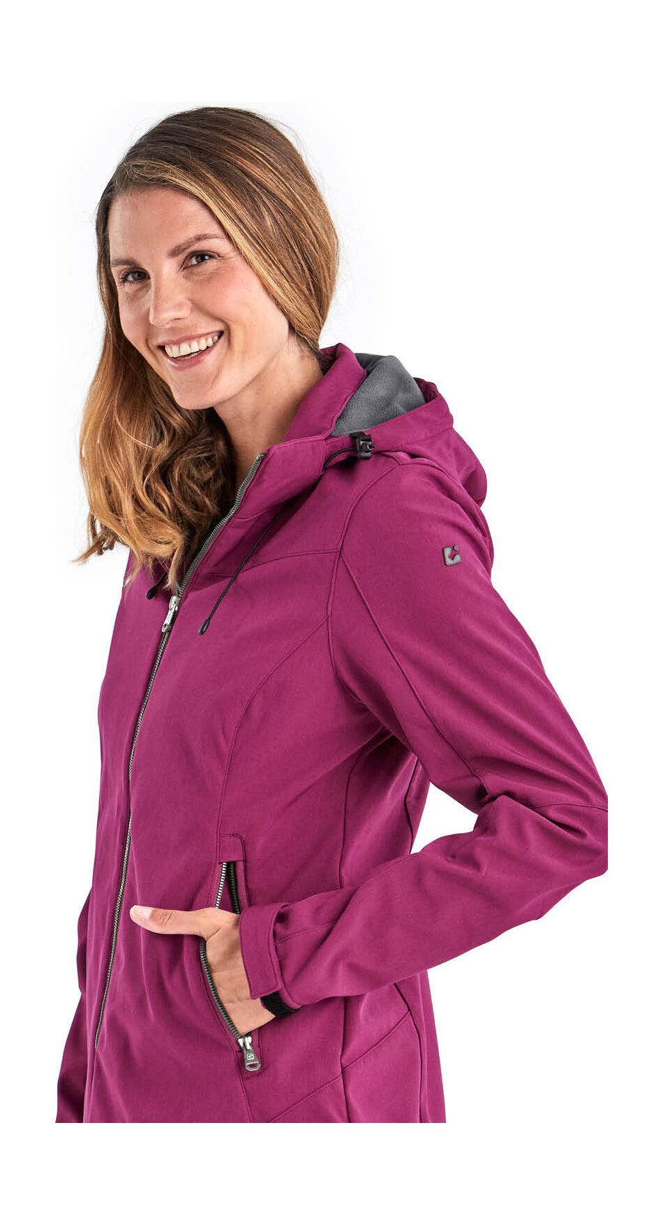 Killtec Softshelljacke Damen Softshelljacke Wasserabweisende, winddichte Softshelljacke mit abnehmbarer Kapuze