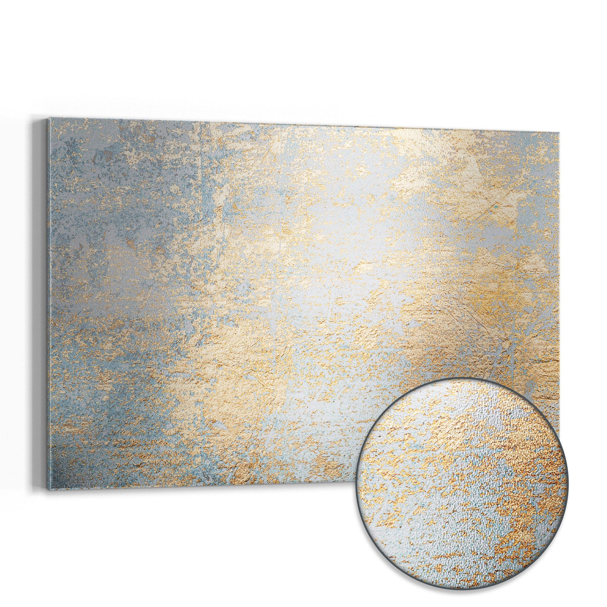 DEQORI Magnettafel 'Wand mit Gold-Struktur', Metall Whiteboard für alle Magnete, Magnetboard magnetisch