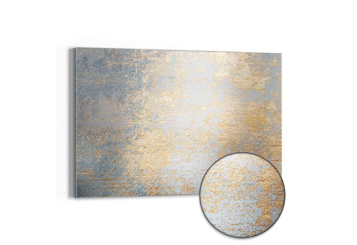 DEQORI Magnettafel 'Wand mit Gold-Struktur', Metall Whiteboard für alle Magnete, Magnetboard magnetisch