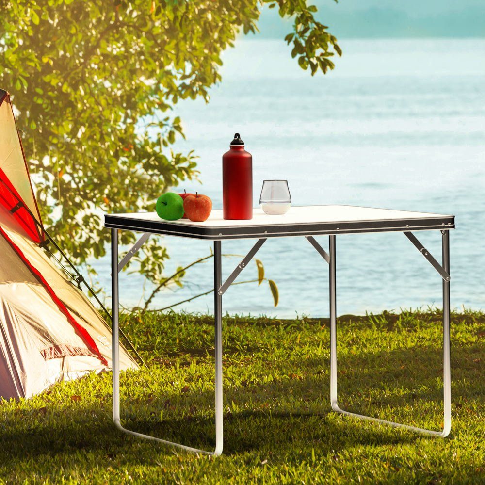 Casaria Campingtisch (1-St), Klappbar 80x60cm Alu Klapptisch Faltbar mit Tragegriff Camping Zubehör