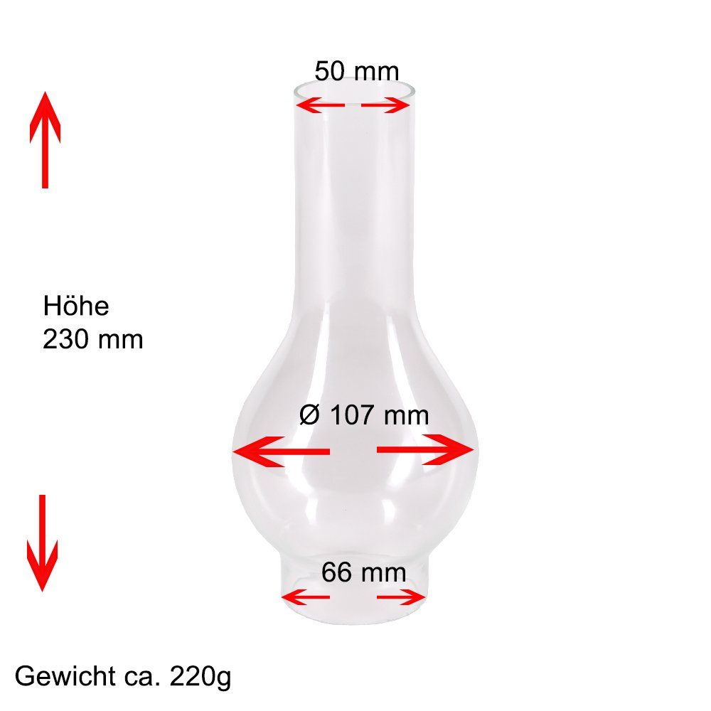 Home4Living Lampenschirm Zylinderglas Lampenglas Petroleumlampe Ø 66mm Ersatzglas, Dekorativ