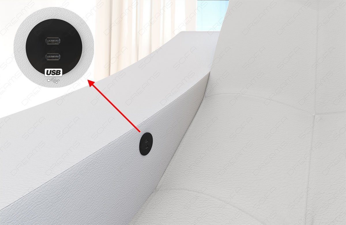 Sofa Dreams Ecksofa Polster Stoff Sofa Elegante H - L Form Stoffsofa Couch, mit LED, wahlweise mit Bettfunktion