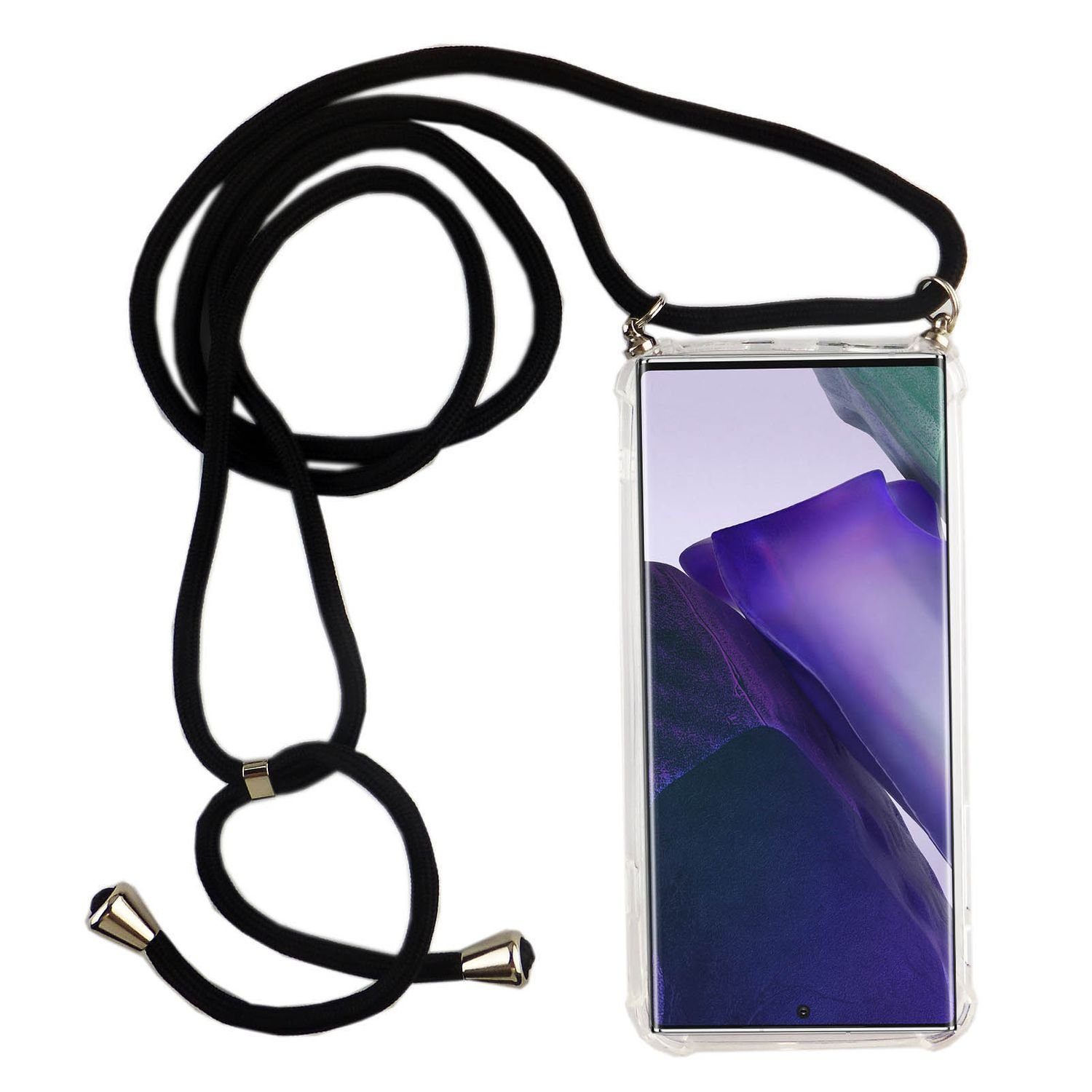 König Design Handyhülle Samsung Galaxy Note 20 Ultra, Samsung Galaxy Note 20 Ultra Handykette Handyhülle Umhängetasche Transparent