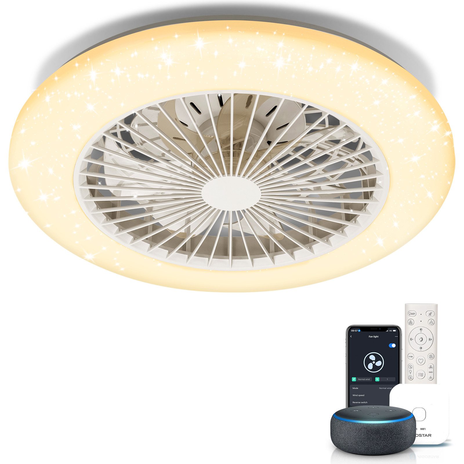 Aigostar Deckenventilator Smart Deckenventilator mit Alexa,4400LM, günstig online kaufen