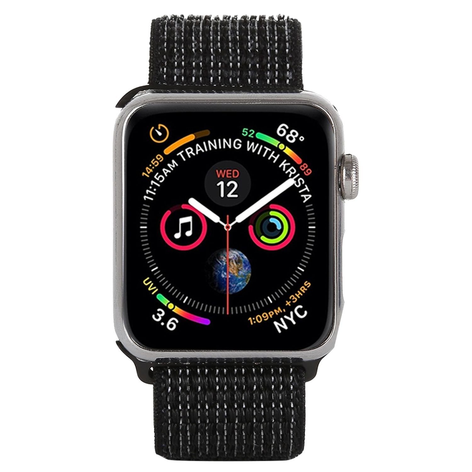 44 Loop Design Nachtfall 45 Nylon Smartwatch-Armband Schwarz Armband 42 / Arm Sport König mm, / Band mm mm