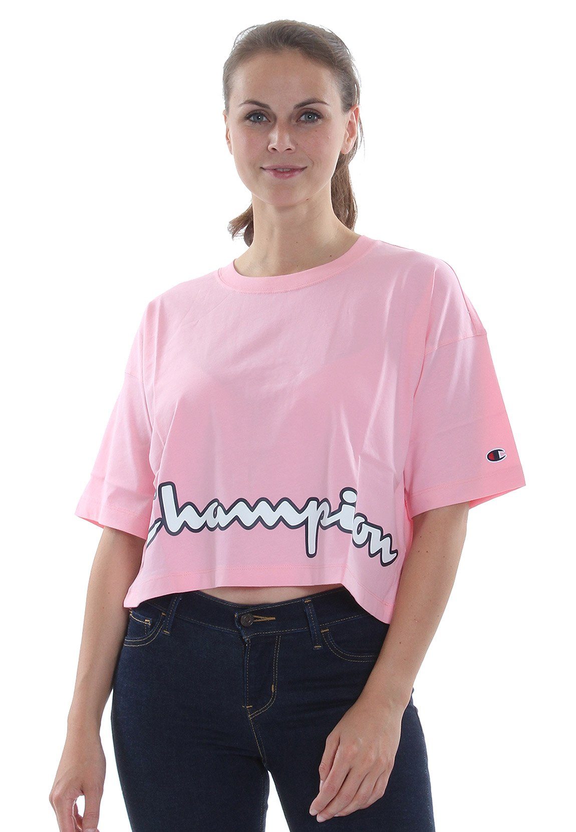 Champion T-Shirt Champion Damen T-Shirt Pink PS024 112655 CNP