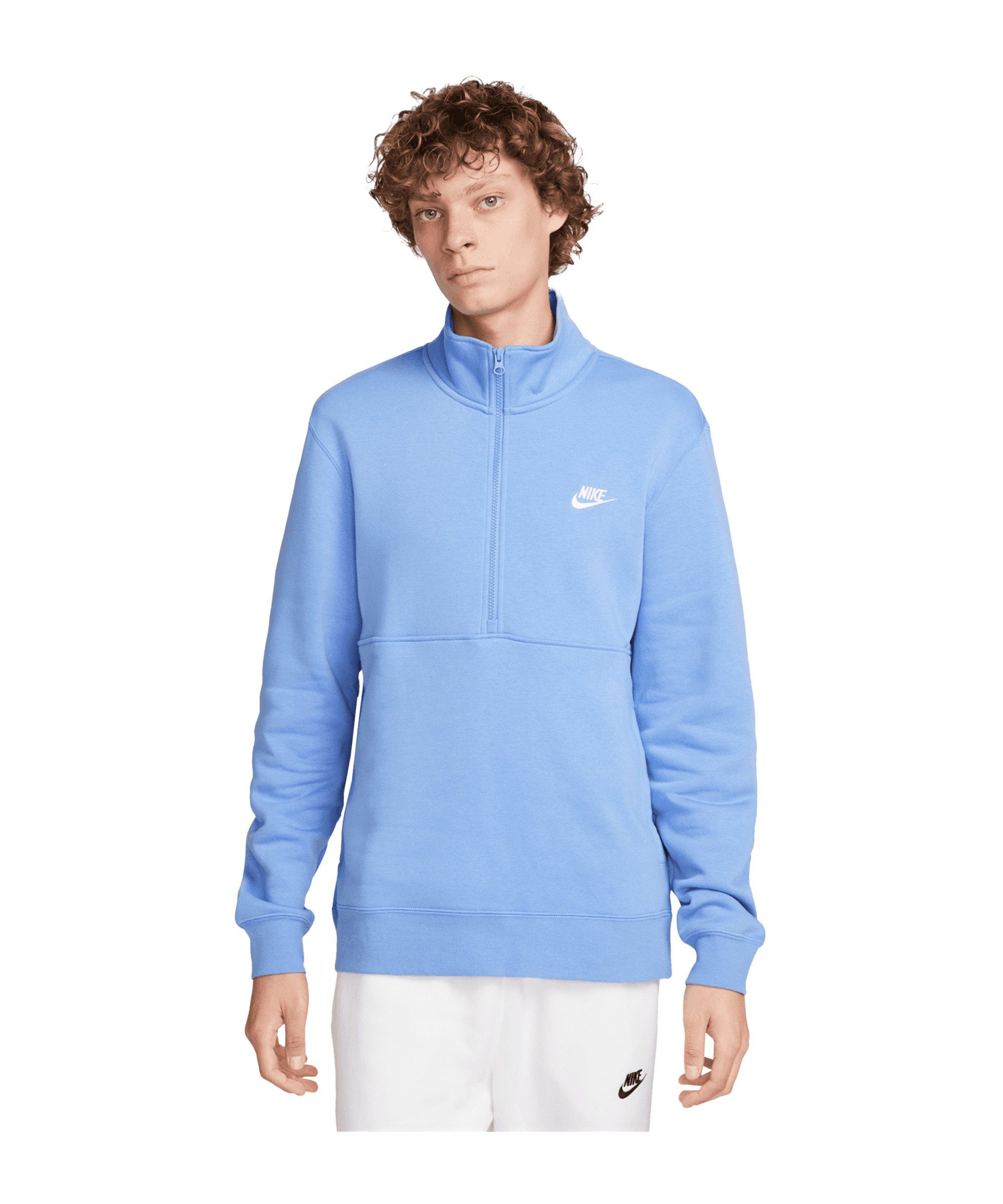 Nike Sportswear Sweatshirt Club HalfZip Sweatshirt blaublauweiss | Sweatshirts
