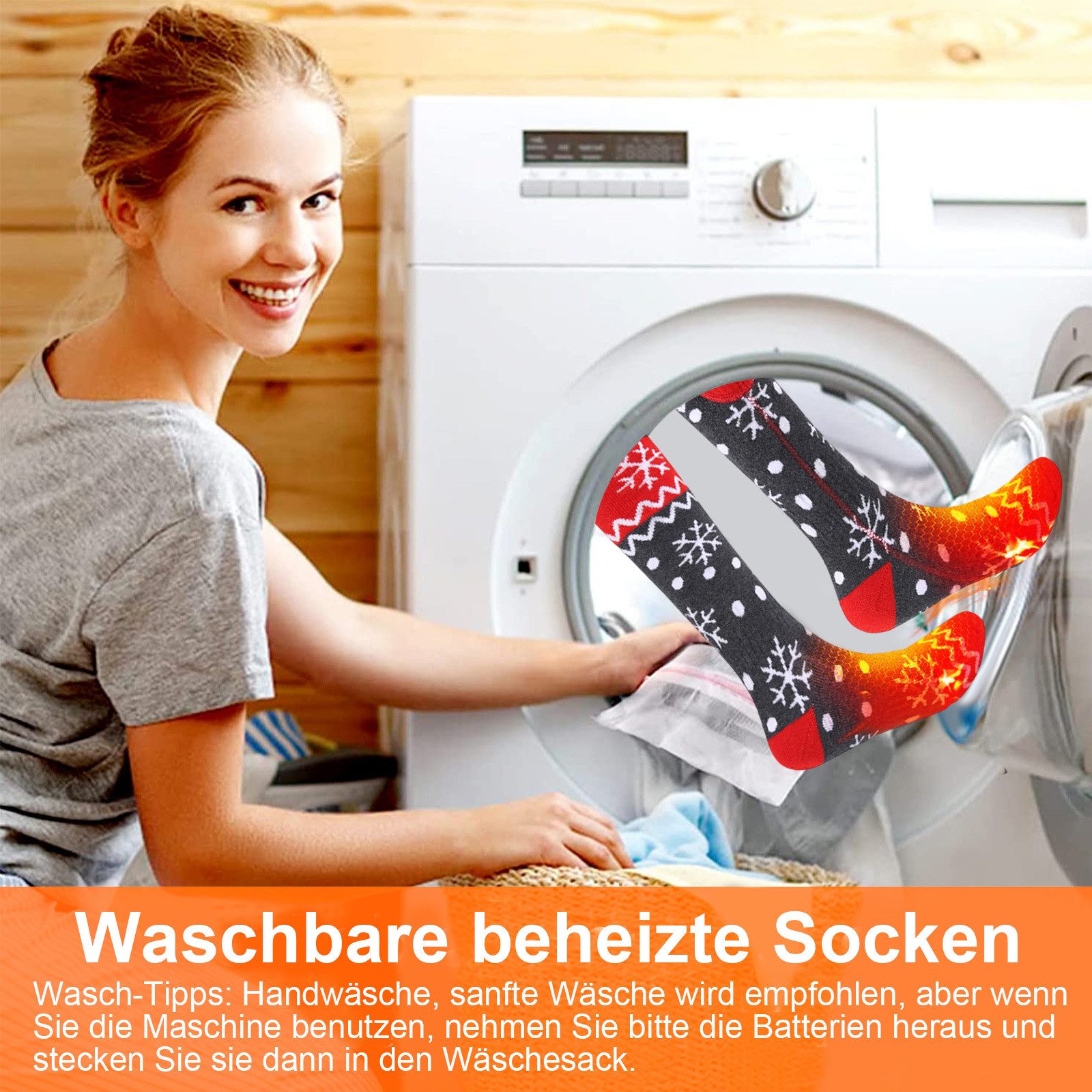 BTTO Funktionssocken Elektrisch Beheizte Socken Winter für Männer und Frauen,Thermo-Socken Elektrische Heizsocken für Skifahren, Angeln, Radfahren