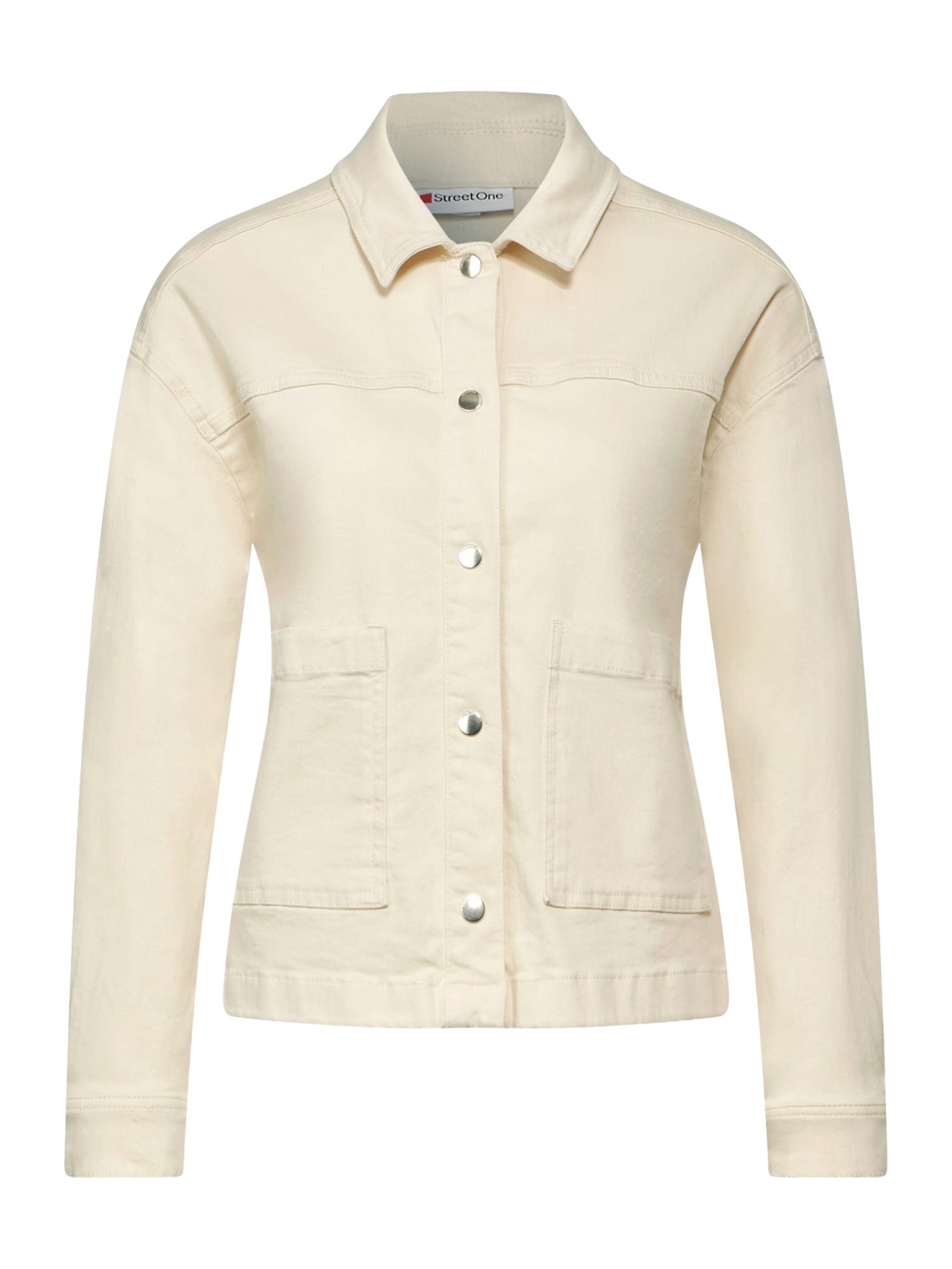 STREET ONE Jackenblazer natur,Casual,Baumwolle,Unifarben,Kent,Lang,Regular Fit