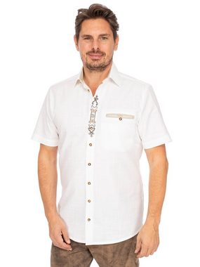 OS-Trachten Trachtenhemd Kurzarmhemd 421002-3949-1 weiß (Regular Fit)