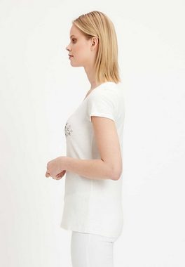 ORGANICATION T-Shirt T-Shirt aus Bio-Baumwolle mit Blumen-Print in Off White