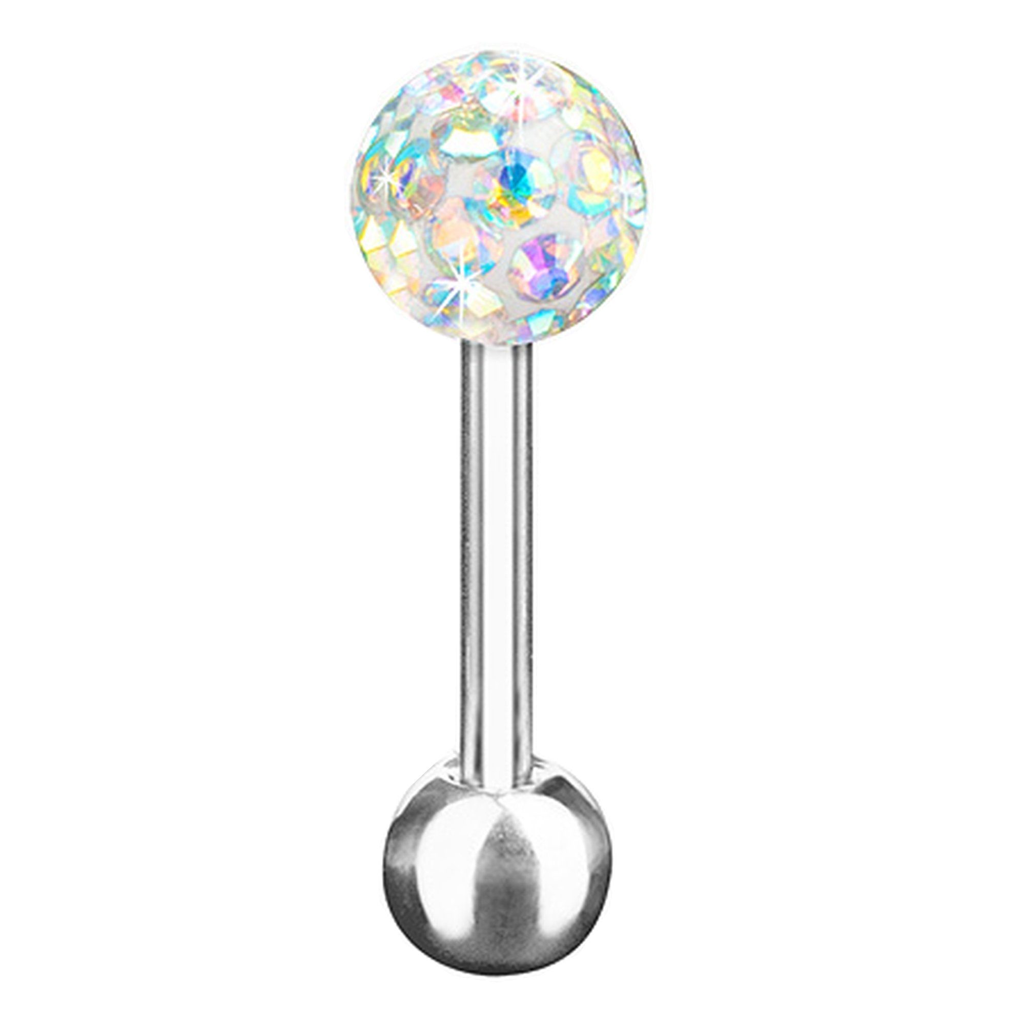 Taffstyle Piercing-Set Tragus Helix Piercing Ohrpiercing Stecker Ferido Kristall Kugel, Piercing Stecker Daith Cartilage Knorpel Stecker mit Kristall Kugel