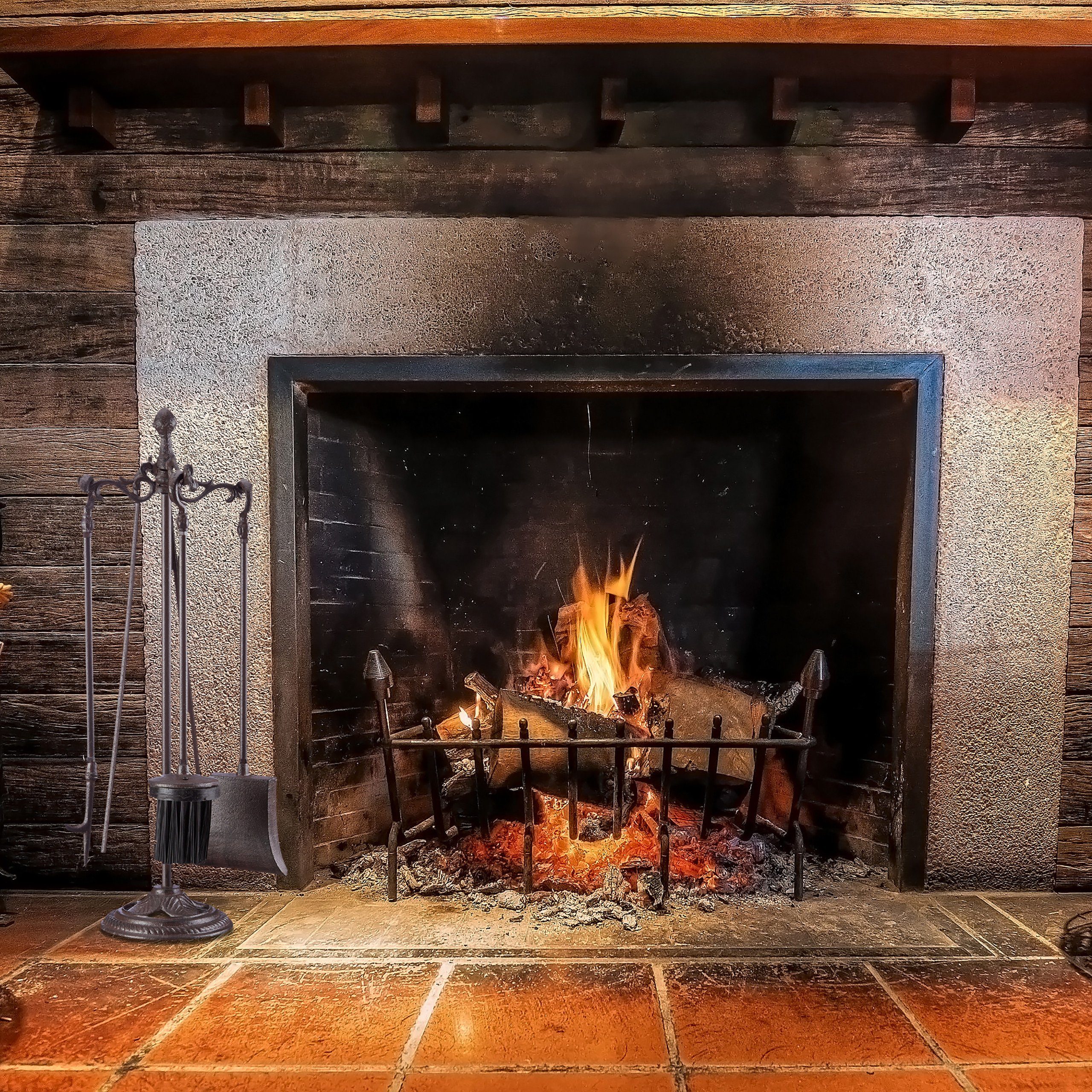 relaxdays Kamingarnitur Kaminbesteck 5-teilig Gusseisen, (5-teilig) günstig online kaufen