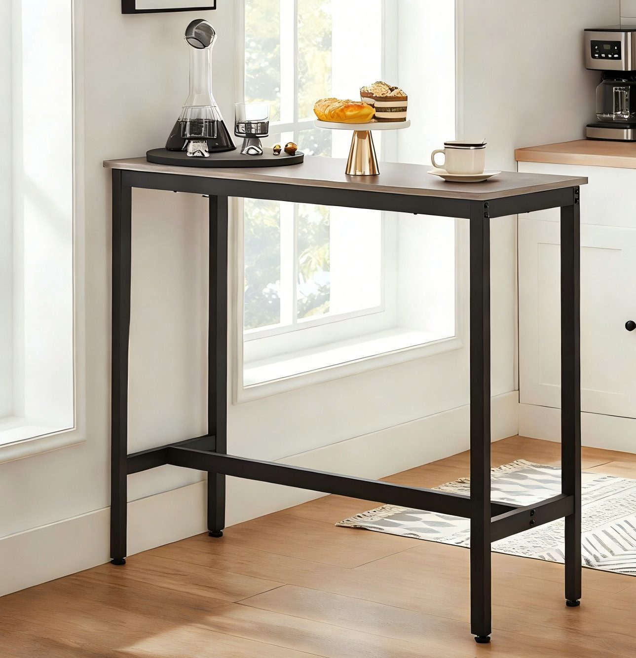 VASAGLE Bartisch Küchentisch Bistrotisch, rechteckiger Stehtisch, Metallges günstig online kaufen