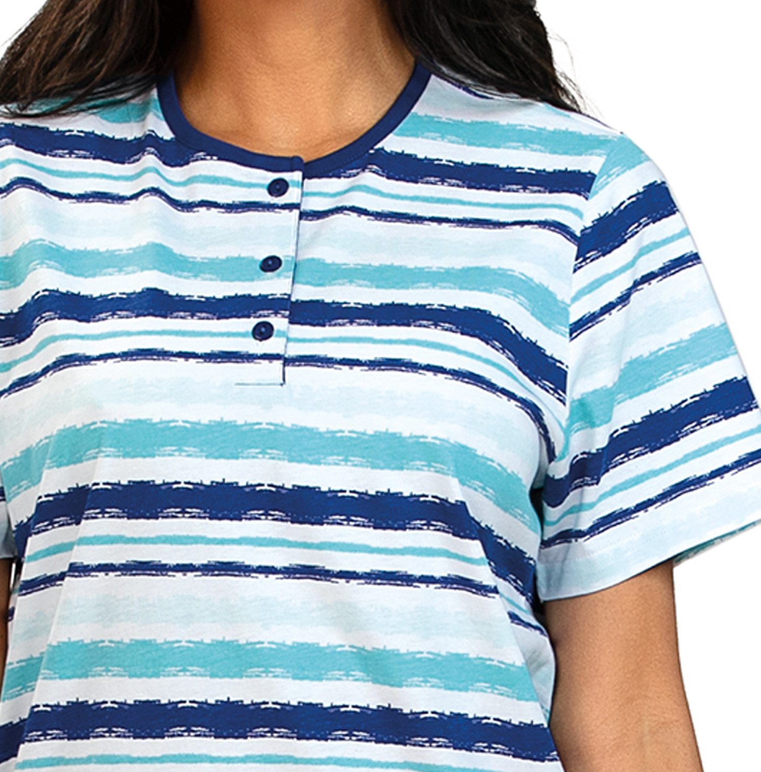 comtessa Nachthemd Dreamy breeze (Set, 1-tlg., 1-teilig) Damen Sleepshirt ca.100cm Schlafshirt geknöpft Baumwolle große Größen