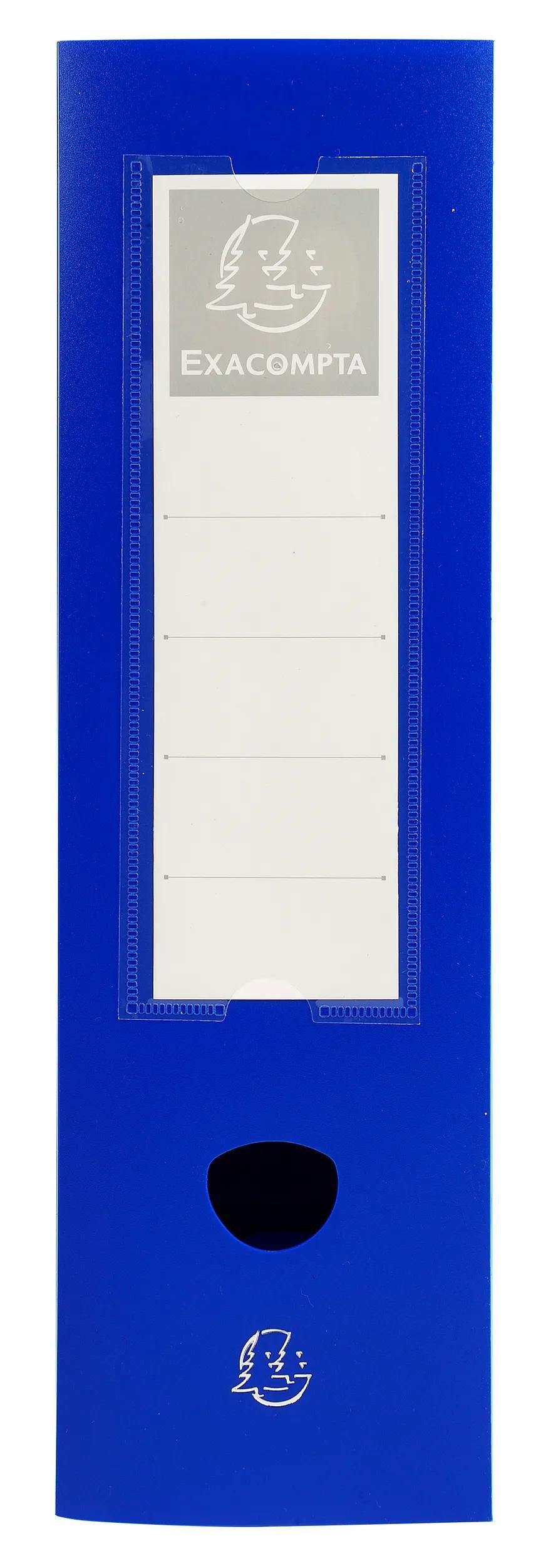 EXACOMPTA Archivcontainer 10x Archivbox + Knopf, PP 700µ, Rücken 60mm, A4, Blau, 59632E, Boxen mit Druckknopf