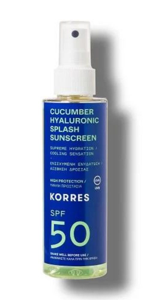 Korres Sonnenschutzspray Cucumber SPF50 150ml, Leictes, Transparentes Spray