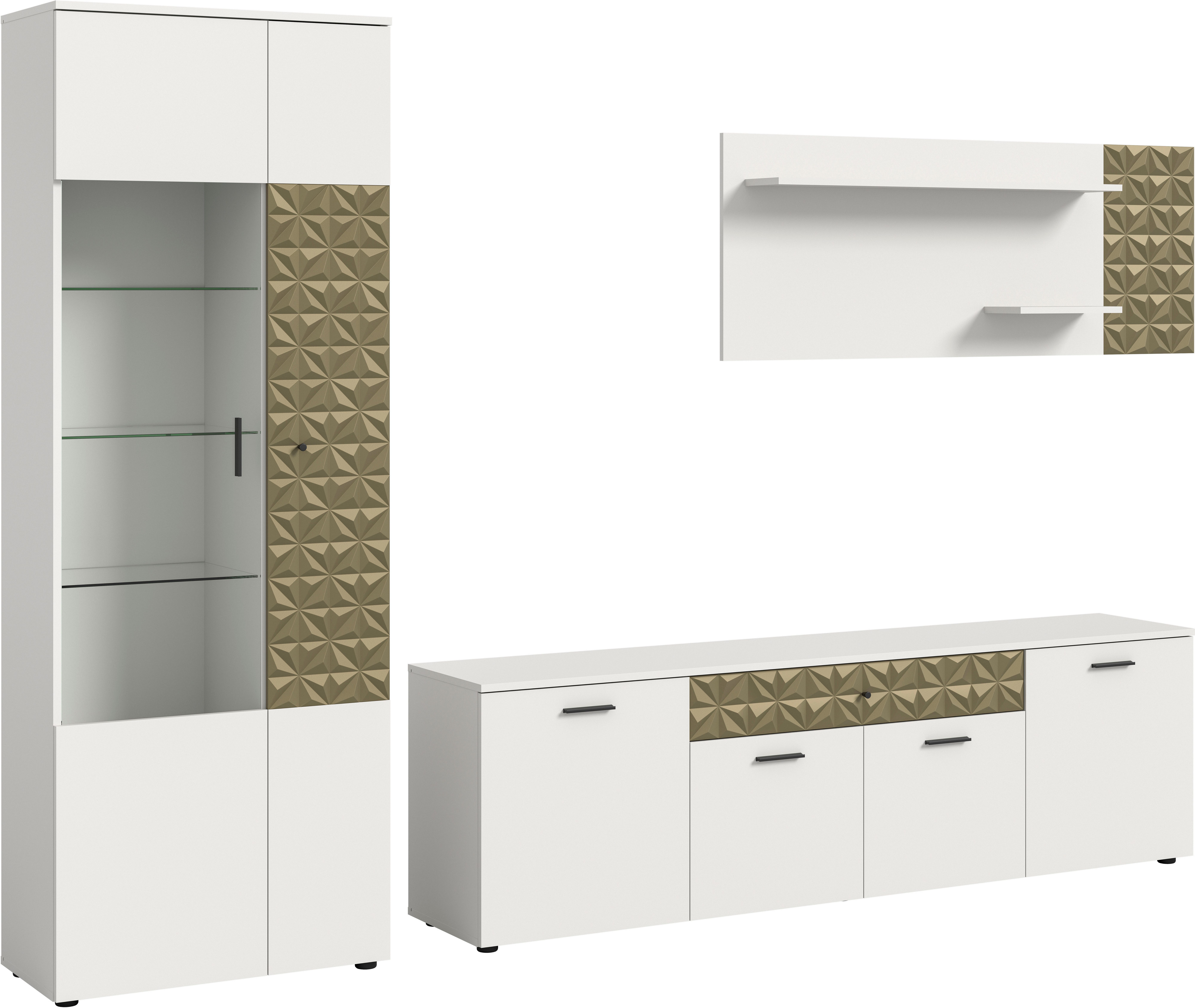 INOSIGN Wohnwand Vicenza, 3-teilig, bestehend aus: Vitrine, Lowboard, Wandb günstig online kaufen