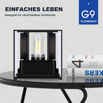 LETGOSPT Wandleuchte 2 Stücke LED Wandleuchte Wandlampe mit Bewegungsmelder, LED wechselbar, Warmweiß, inkl. Austauschbarer 6 Watt G9 LED Leuchtmittel, Außen Wandbeleuchtung