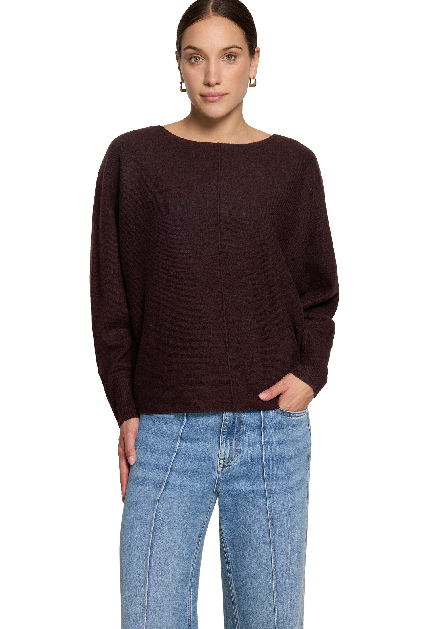 Zero Strickpullover Damen mit Fledermausärmeln (1-tlg) Material