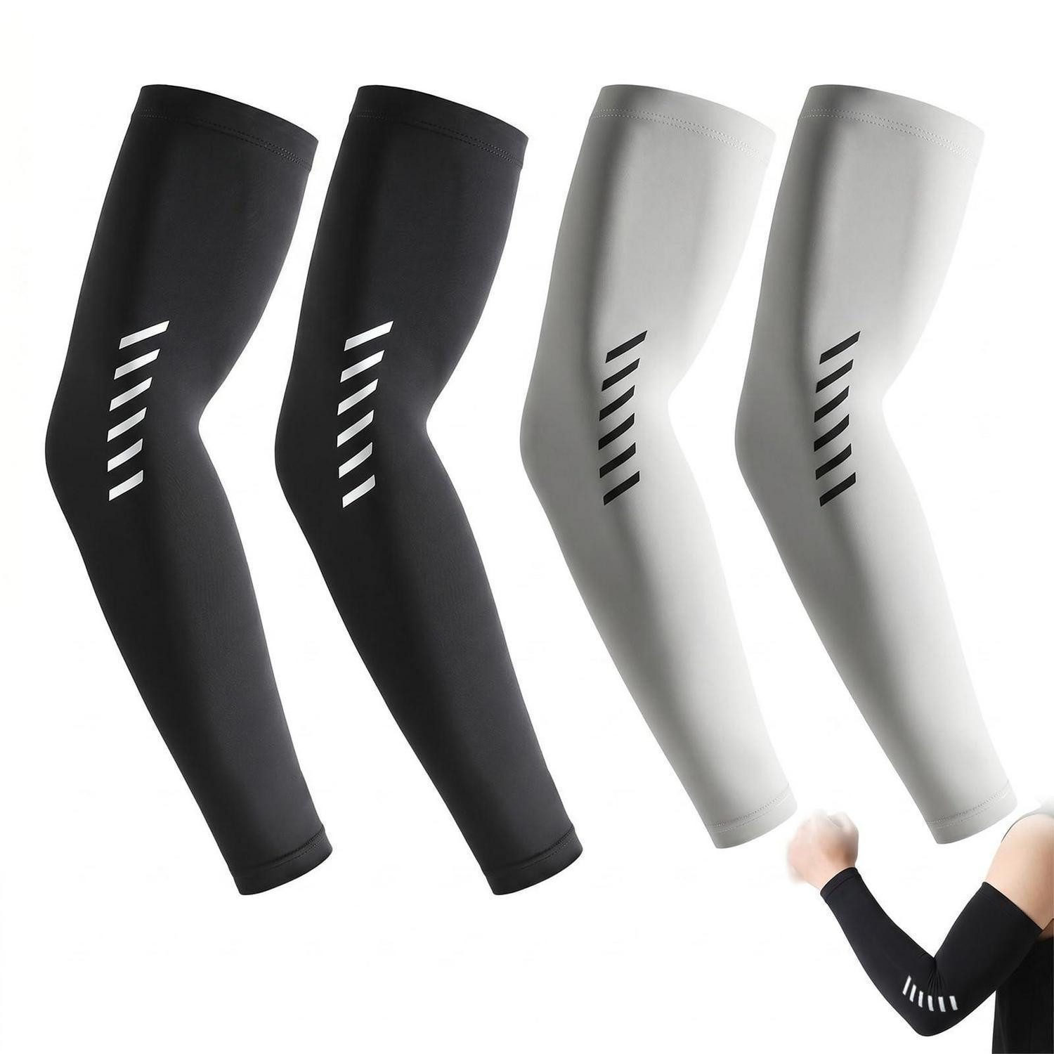 LuxusKollektion Armlinge Armlinge Herren XL 2er Set Schwarz/Hellgrau