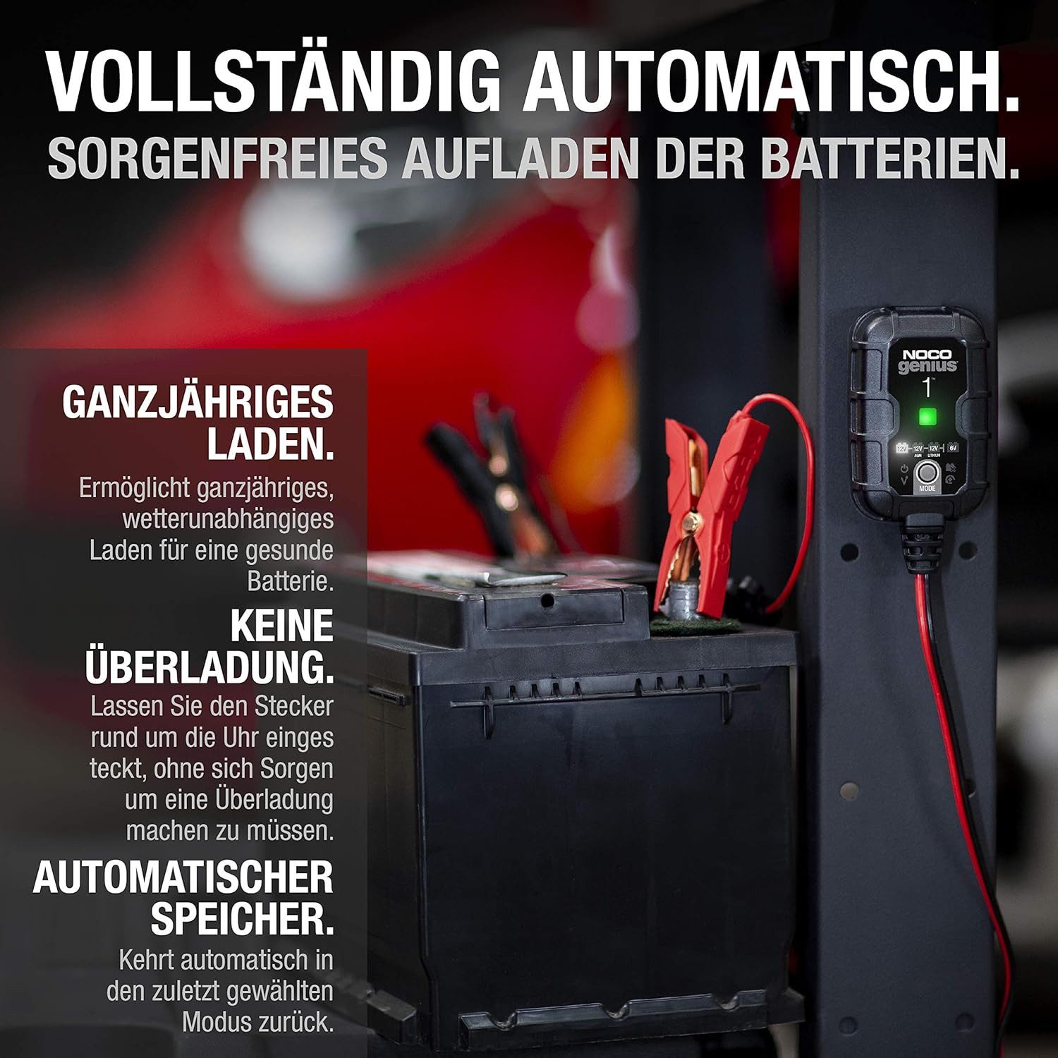 Noco Genius 1: 1A 6V/12V Autobatterie-Ladegerät