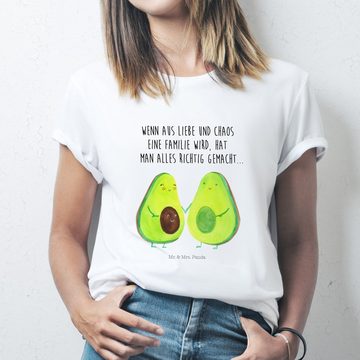 Mr. & Mrs. Panda T-Shirt Avocado Pärchen - Weiß - Geschenk, T-Shirt, Frucht, Sprüche, Babyshow (1-tlg)