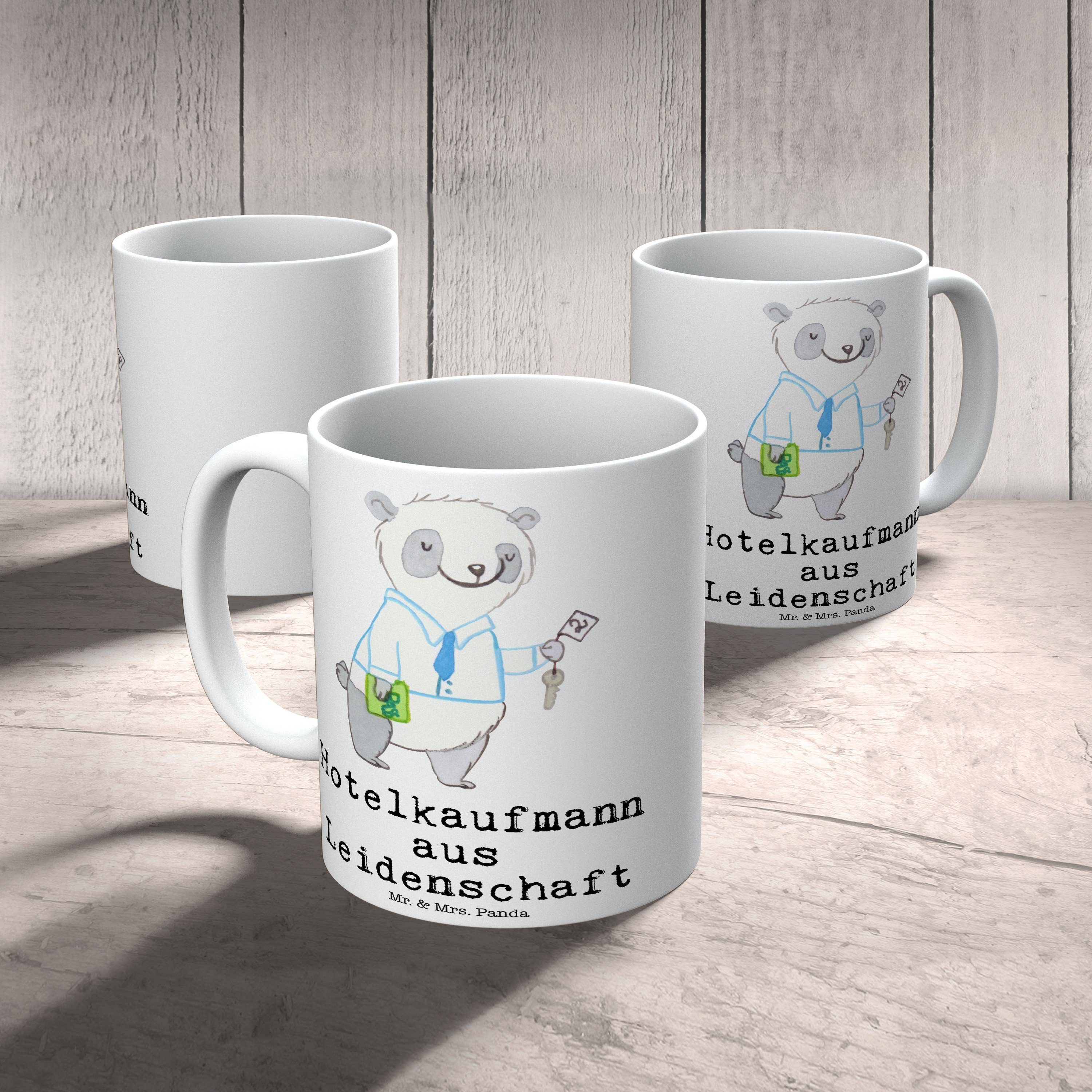 Tasse Mrs. & Mr. - - Weiß Panda Keramik Hotelkaufmann Leidenschaft aus Bech, Geschenk, Hotelfachmann,