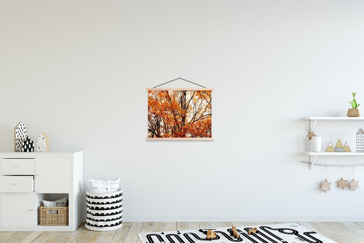 MuchoWow Poster Wald Herbst Jahreszeiten, Wohnzimmer, - Magnetisch für (1 Posterleiste, Textilposter St), Bilderleiste, 