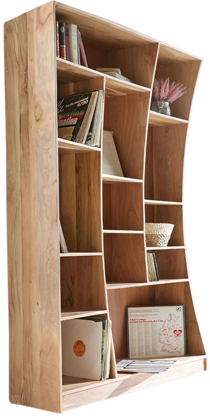 DELIFE Standregal Live-Edge, Akazie Natur 120 cm links Standregal