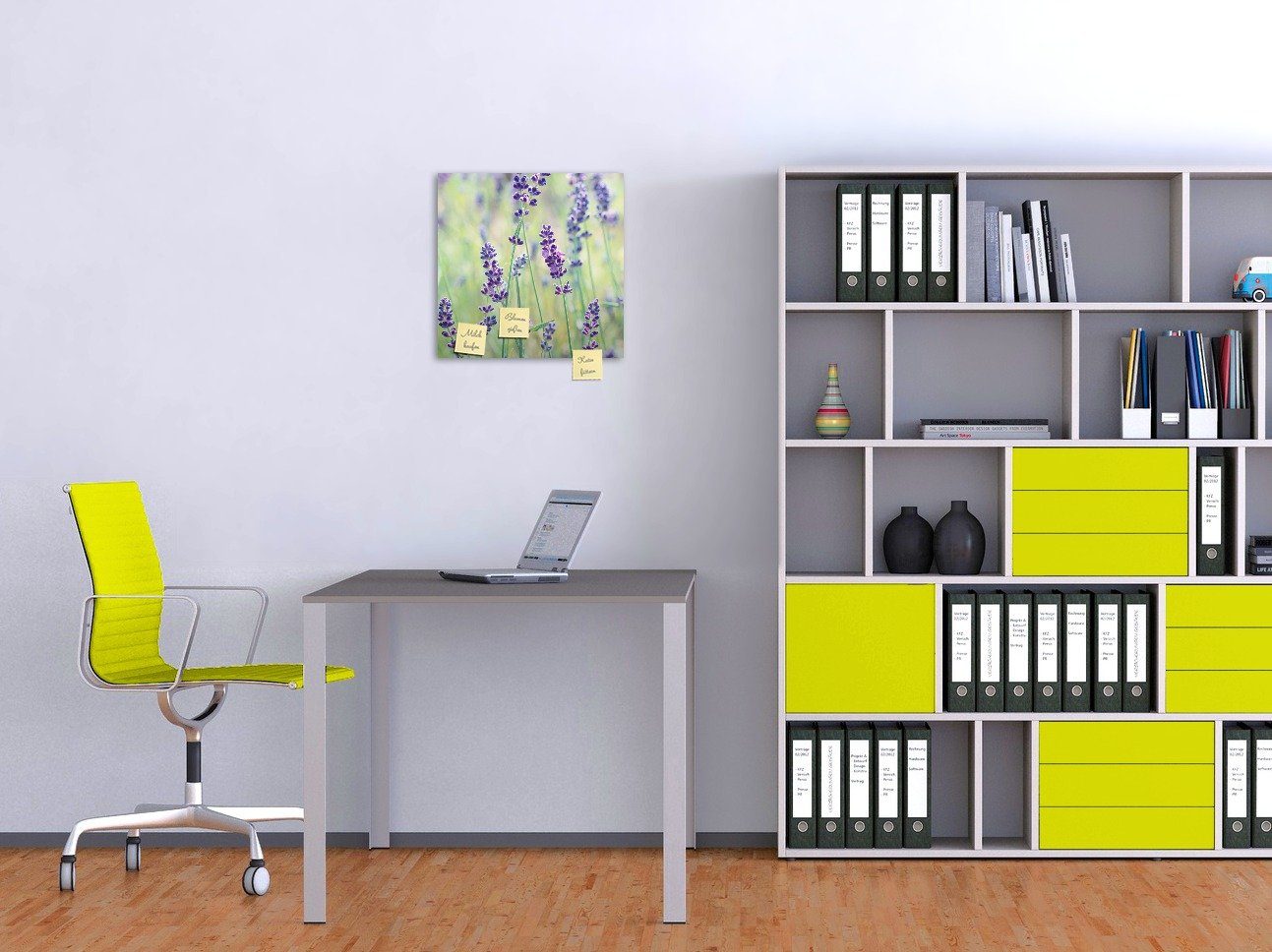 Wallario Memoboard Lila Blumenfreude - Violette Pflanzen auf der Wiese