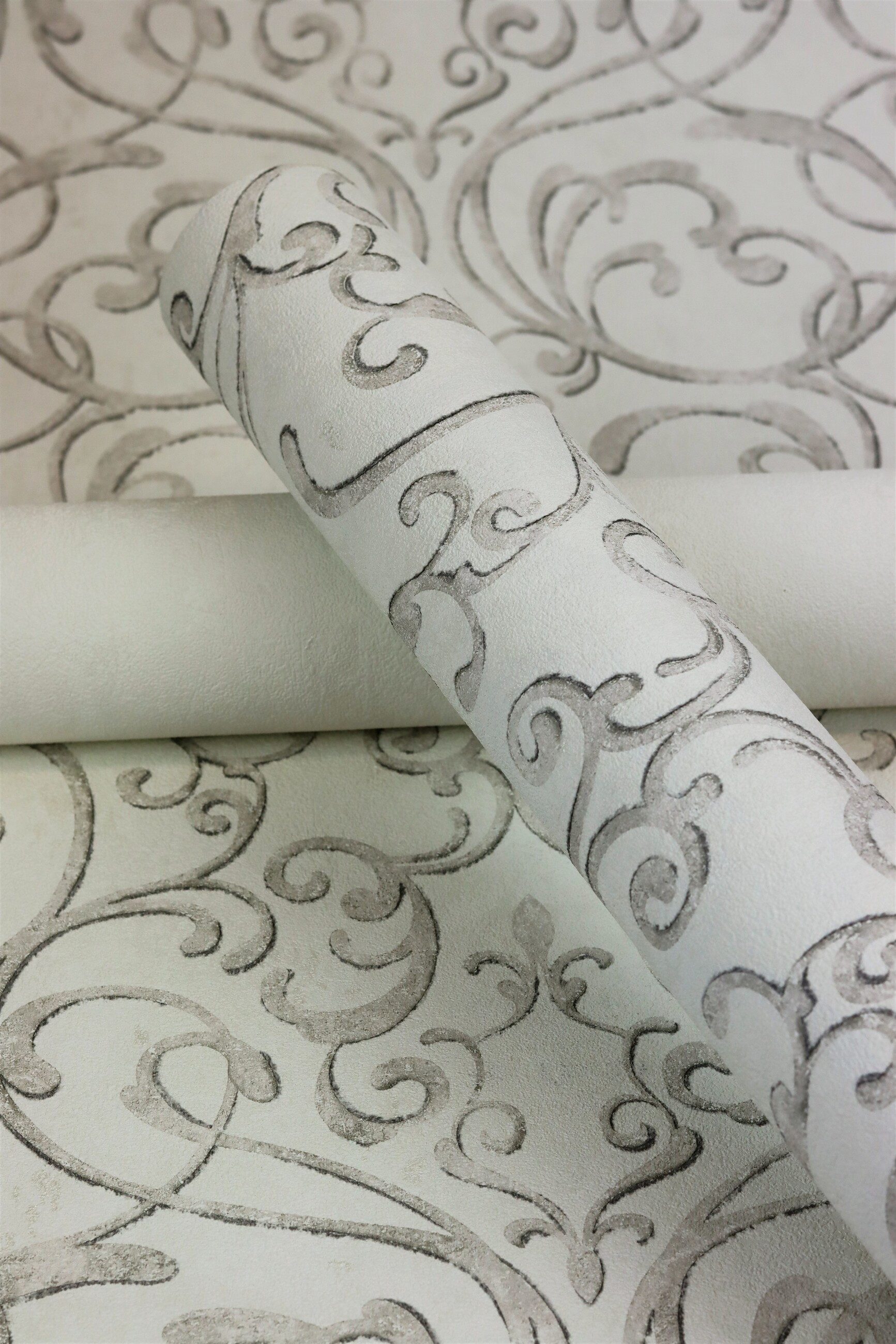 Rasch Vliestapete, strukturiert, Barock, (1 Rolle, 1 St), Ornamente