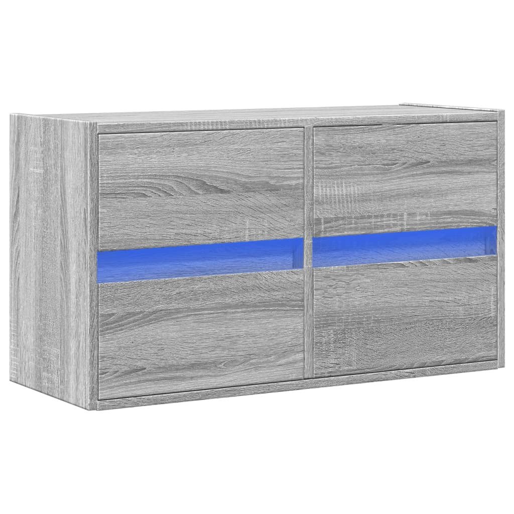 vidaXL TV-Wand TV-Wandschrank mit LED-Beleuchtung Grau günstig online kaufen