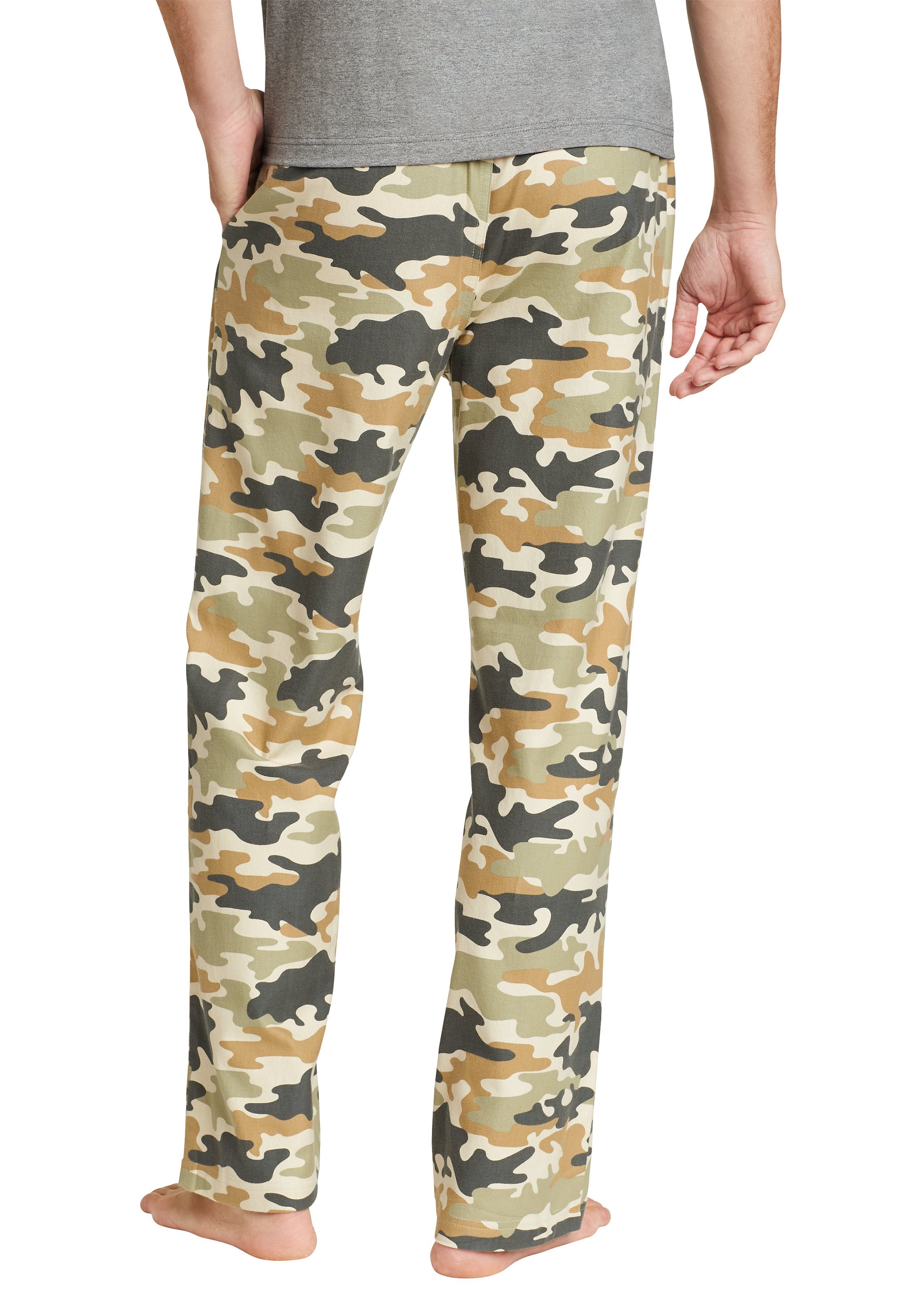 Eddie Bauer Pyjamahose Sleepwear mit Flannel Wüstenbeige