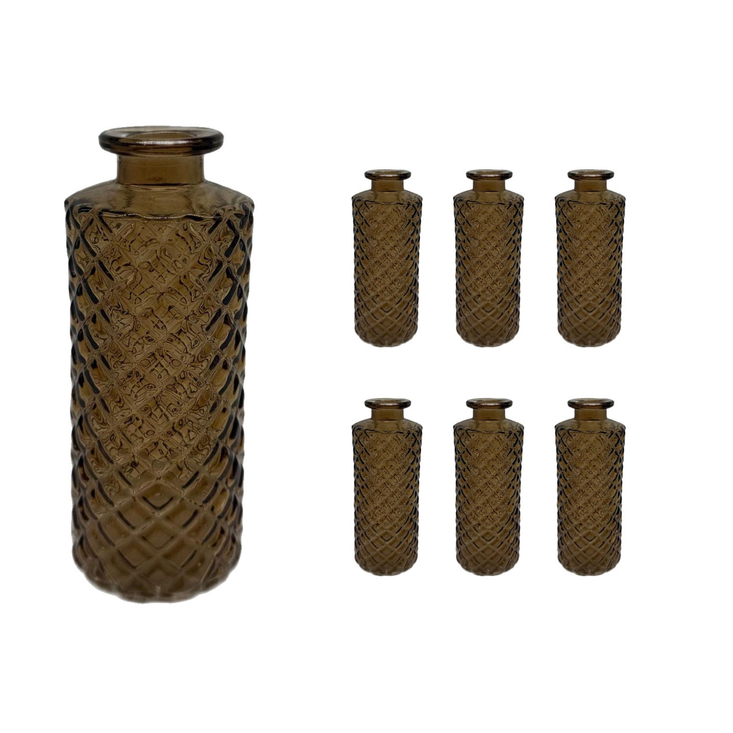relaxdays Dekovase Deko Vasen im 6er Set (6 St), braun