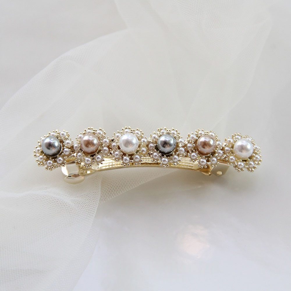 The Beauty House Haarspange Luxuriöse Haarklammer Damen mit Perlen Haarkamm Haarschmuck, eleganter Haarclip für Hochzeit, Party & Alltag